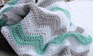 couverture crochet chevron