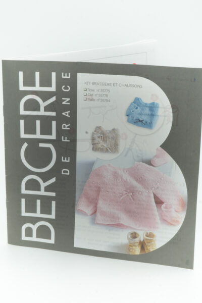 Kit brassière – chaussons de bébé Bergère de France – Rose