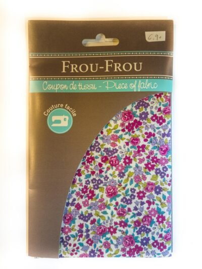 Coupon de tissu rose "frou-frou" 45X55 cm