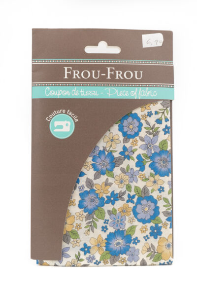 Coupon de tissu bleu ciel “frou-frou” 45X55 cm