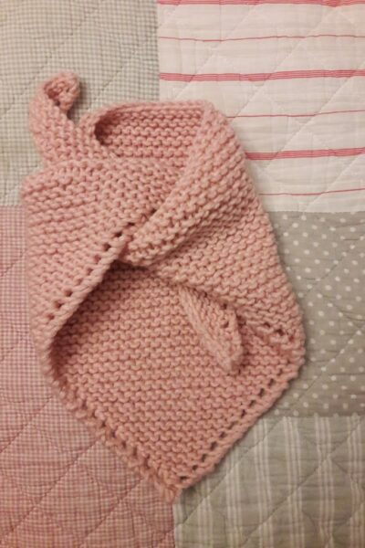 “baby shawl” vieux rose