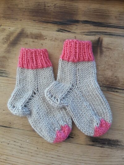chaussettes pour bébé bicolores fait main