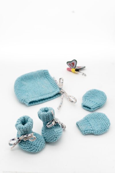 Béguin "Eglantine" bleu turquoise - taille naissance-3 mois – Image 4
