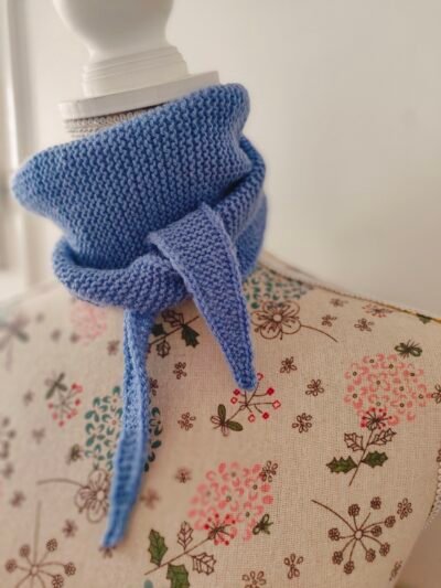 Le p'tit foulard en mérinos bleu lavande