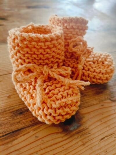 Chaussons montants "petit lutin" (Tailles naissance à 9 mois - aig. n°5) – Image 7