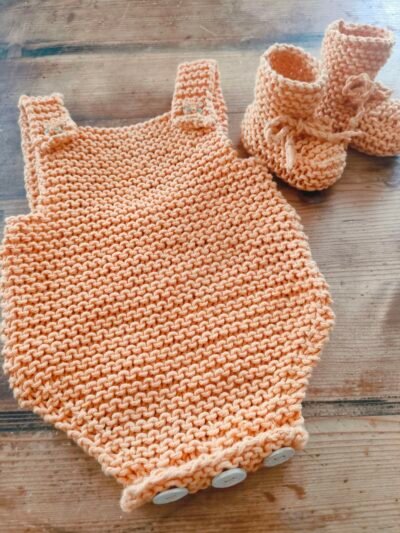 Ensemble "petit lutin" barboteuse et chaussons en coton - taille 3 mois - thème papillon – Image 9
