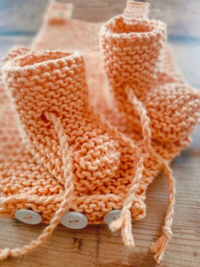 Chaussons montants "petit lutin" (Tailles naissance à 9 mois - aig. n°5) – Image 12