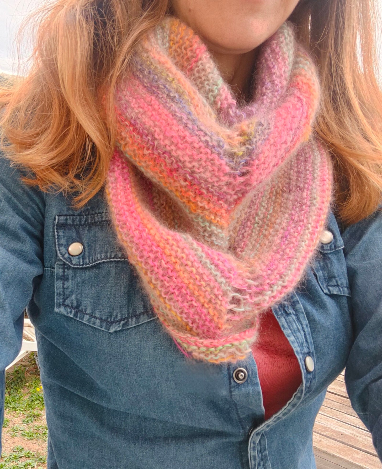 Châle en mohair, soie et mérinos