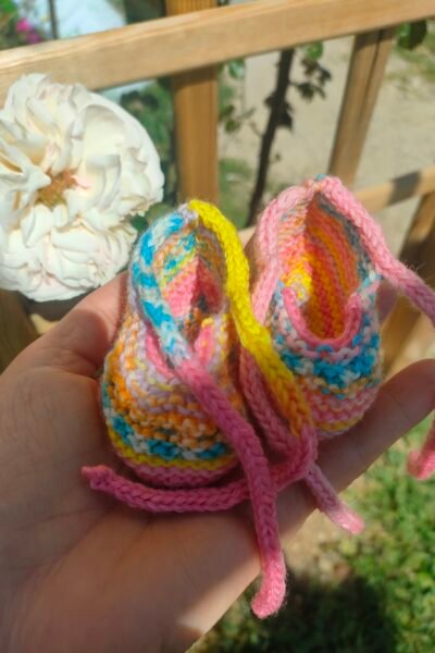 Babies en pure laine mérinos arc-en-ciel – Taille 0-3 mois