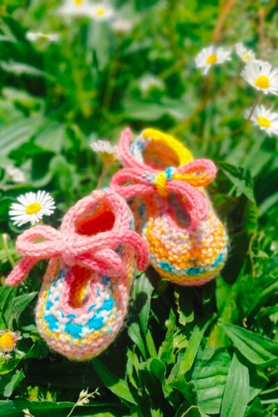 Babies en pure laine mérinos arc-en-ciel – Taille 0-3 mois