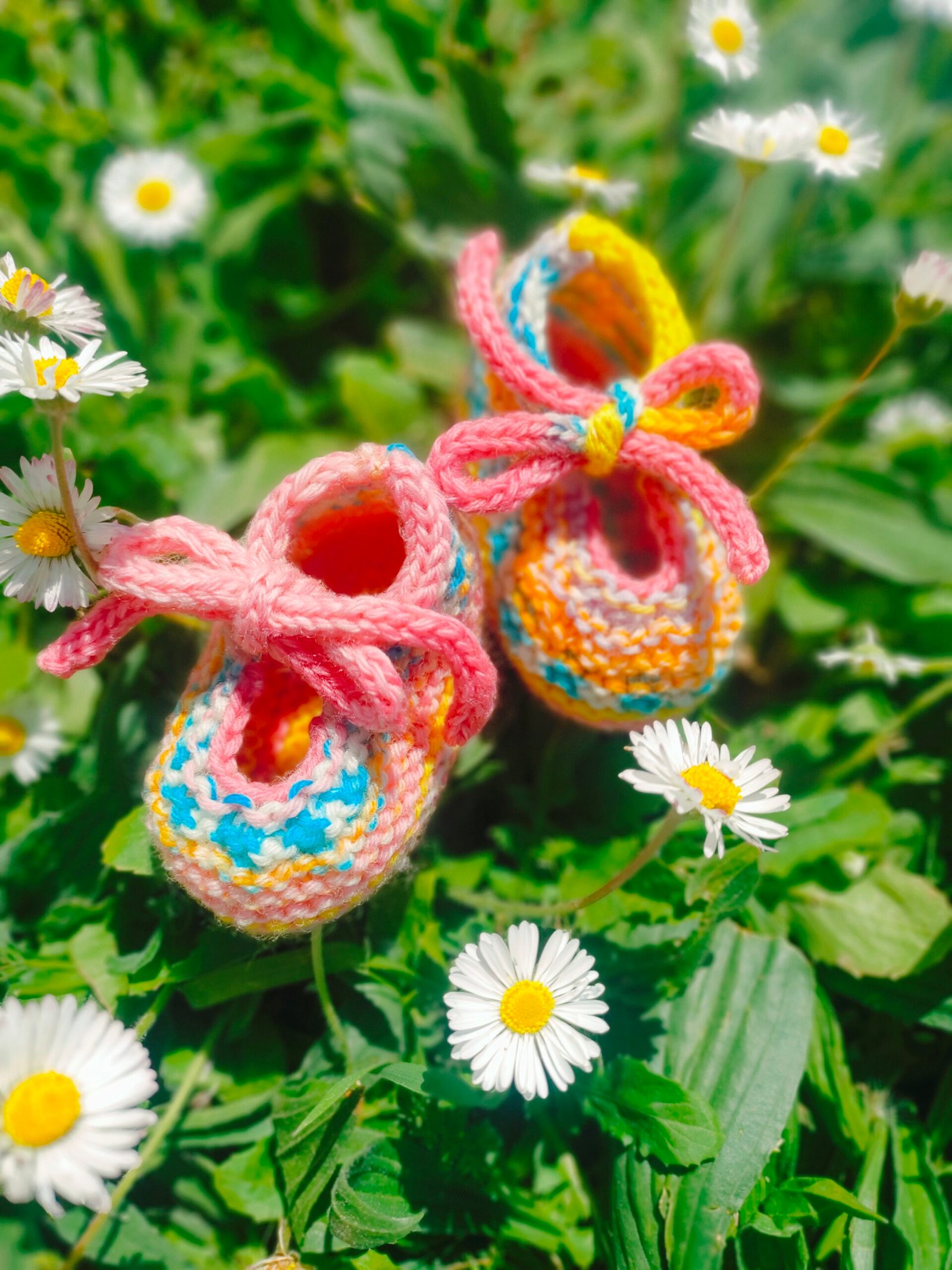 Babies en pure laine mérinos arc-en-ciel - Taille 0-3 mois