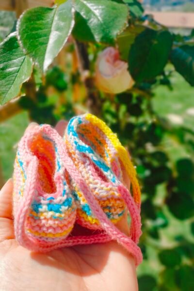 Babies en pure laine mérinos arc-en-ciel – Taille 0-3 mois